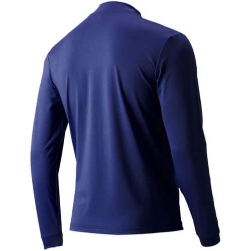 Image of TGW Mens Solid Performance Long Sleeve Golf Mock Neck T-Shirt for Golfing