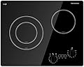 Apartment Electric Cooktop, thermomate 21 Inch Built-in Radiant Electric Stove Top, 3700W Ceramic Stove Top with 2 Burners, UL Certified, Knob Control, 240V