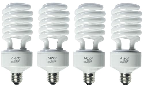 ALZO 45W CFL Photo Light Bulb 5500K, 2800 Lumens, 120V, Pack of 4