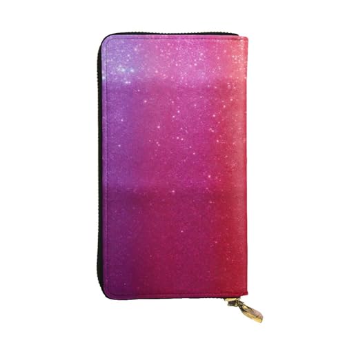 Portefeuille cuir à paillettes grand format pour voyage, cartes de crédit et téléphone