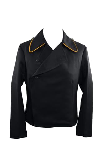 Veste allemande Heer Recon WW2 noire gabardine uniforme militaire Panzer