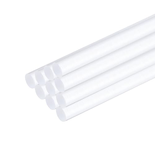 MECCANIXITY 10pcs Acrylic Round Rods 3/16" x 12" Clear Acrylic Dowel Rods Sticks Plastic Sticks Strip for DIY Crafts Lighting Gardening Decorations - 5mm x 300mm