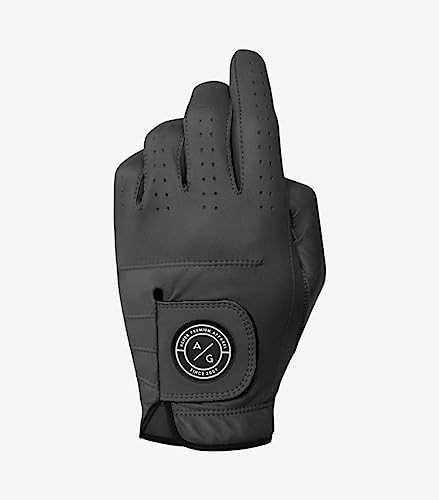 ASHER Men's Premium Charcoal Golf Glove -(XXL) goes on Left Hand