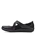 CLARKS Women's Sillian Bella Mary Jane Flat, Black Synthetic, 9.5 M US