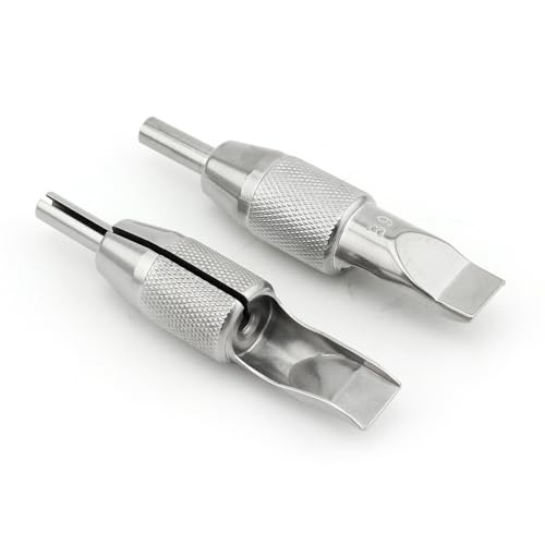 Magnum Tattoo Grip Stainless Steel 316L, CNC-Machined One-Piece Design Tattoo Machine Grip for Magnum Tattoo Needle, Autoclavable Heavy Steel Tattoo Grip with Tube (39FT- Mag)