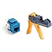 Leviton 61110-BL6 Extreme 6+ QuickPort Connector, CAT 6, Blue, 25-Pack & Fluke Networks JR-LEV-2 Jack Rapid Punch Down Tool 61110 5G110 6110G