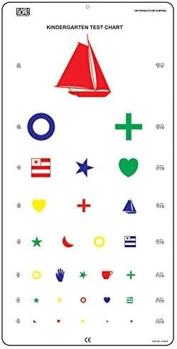 Kindergarten Distance Vision Chart with Color Symbols 6m / 20ft