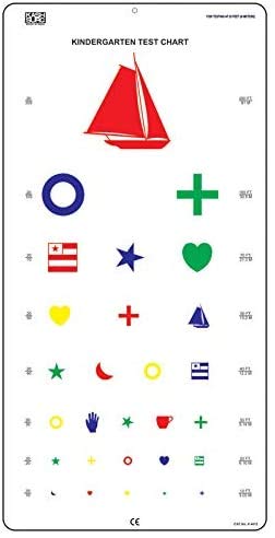 KASHSURG Kindergarten Distance Vision Chart with Color Symbols 6m / 20ft