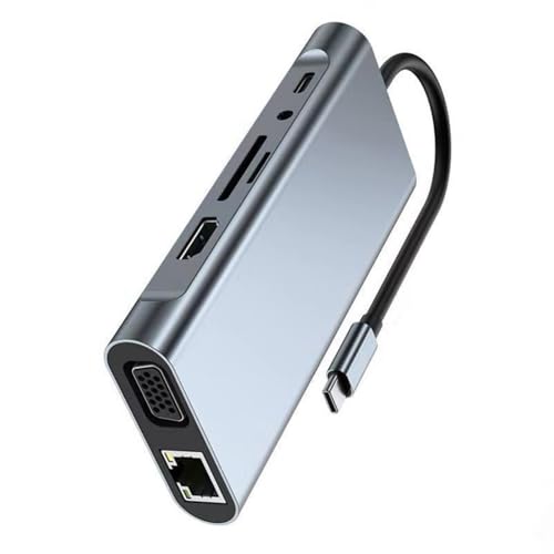 11 In 1 USB CA~jEJ[h[_[USB3.0 USB2.0|[gHDTV RJ45GNXe_[87WfXNgbvphbLOXe[VUSB ChbN