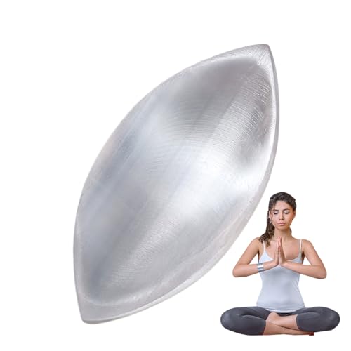 Youngwier Tazón de selenita para la carga de es, bandeja de selenita - Bandeja de placa de soporte de | Estación de recarga de yeso natural para piedras de curación, meditación, limpieza, manchas