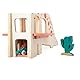 Janod - Diplodocus-Parkhaus für Kinder - 4 Dinos zum Schieben, 2 Kakteen - Fördert Feinmotorik - Spielzeug aus FSC-Holz - Ab 24 Monate, J05835