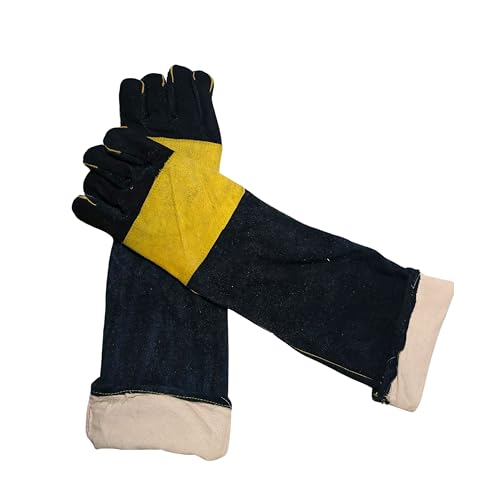 31M9 7qN33L. SL500 Efficacy Mig/Arc/Tig Leather Welding Gloves 24 Inch(Black & Yellow)| Heavy Duty Temperature Work Safety Glove|Heat Resistant Leather Glove for BBQ Grill, FireplaceForge and Blacksmith – 1Pair