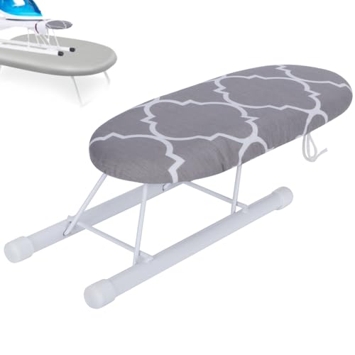 Small Ironing Board, Folding Sleeve Cuffs Collars Ironing Table Space Saving for Home, Craft Room, Travel Use (Classic Grid)