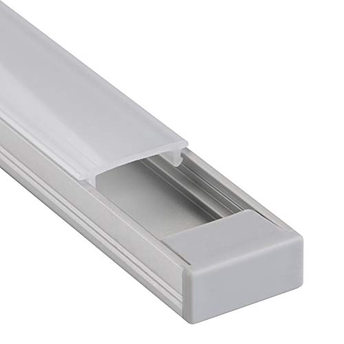 SO-TECH® LED Profil Alu 1 m mit opaler Abdeckung + Endkappen für LED Stripes