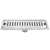 Bodenablauf rechteckig 30x10 cm aus Edelstahl - Duschgitter Geruchshemmend Rostfrei für Bad, WC, Badewanne, Garten - Abflusssieb für Fliesen - Art. 3213961