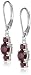 Sterling Silver Genuine and Created Gemstone Three Stone Birthstone Leverback Dangle Earrings