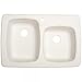 Franke OW3322-1 Double Offset Granite 9-Inch/8-Inch Deep, White