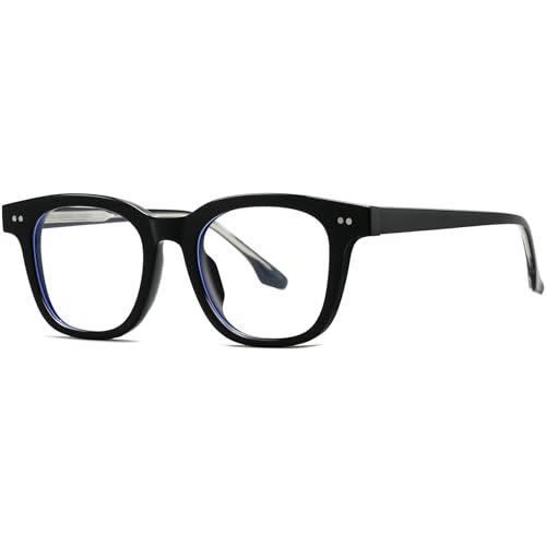 Image of AIEYEZO Fashion Blue Light Glasses for Women Men Retro Anti-Blue Light Eyeglasses TR90 Square Frame Computer Glasses