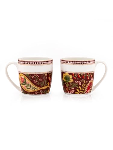 Image of Clay Craft Fine Ceramic Tea /Coffee Cup Set of 6-200 ml Each (Alton Fiesta FI804), Tea Cup Set of 6, Microwave & Dishwasher Safe, Mugs for Coffee, Cups Set of 6, Mug Set, Gift Set, Ideal for Gifting