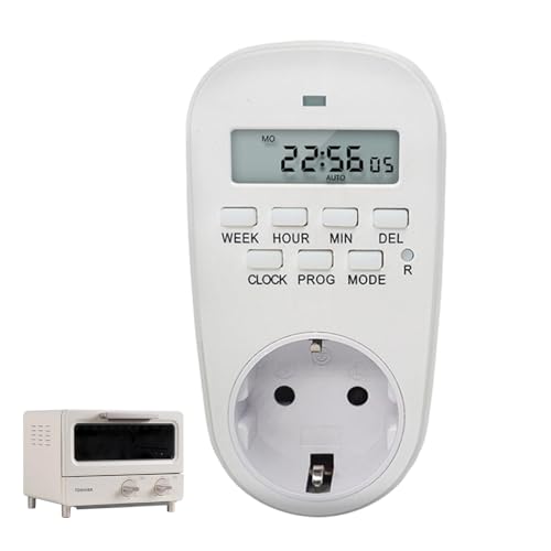 Obesntln - Enchufe de temporizador digital funcional, cuenta regresiva digital eléctrica - Enchufe programable electrónico digital - Temporizador mecánico Plug and Play con pantalla LCD, herramienta