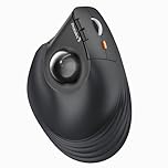 ProtoArc Vertical Wireless Trackball Mouse, EM05 Bluetooth Ergonomic Rollerball Mouse Rechargeable Computer Laptop Thumb Mouses, 3 Device Connection, Compatible with iPad, Mac, Windows PC