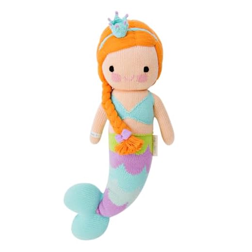 cuddle + kind Isla The Mermaid Regular 20" Hand-Knit Doll – 1 Doll = 10 Meals, Fair Trade, Heirloom Quality, Handcrafted in Peru, 100% Cotton Yarn