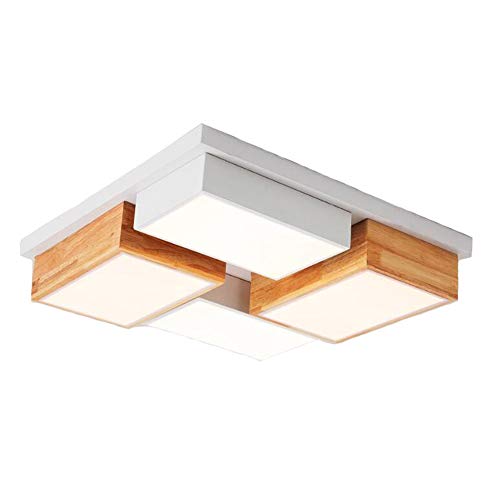 Lampes de plafond LED en bois massif pour éclairage de chambre moderne concis et salon scandinave