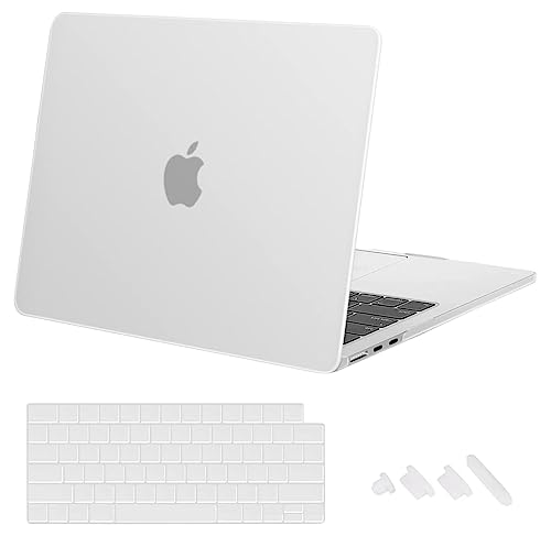 Image of Midkart Case Compatible with MacBook Air 13.6 inch M5 M4 M3 M2 Release 2026-2022 A3449 A3240 A3113 A2681 Touch ID Hard Shell Cover Keyguard Dust Plugs for MacBook Air 13 inch Case, Frost White