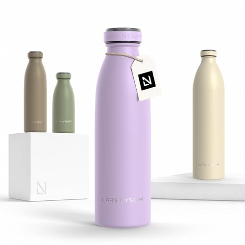 Image of LARS NYSOM Stainless Steel Insulated Water Bottle 12oz 17oz 25oz 34oz 51oz | Insulated Thermo Flask for Hot and Cold Beverages | Leakproof Drinking Bottle (Lavender Purple, 17oz)