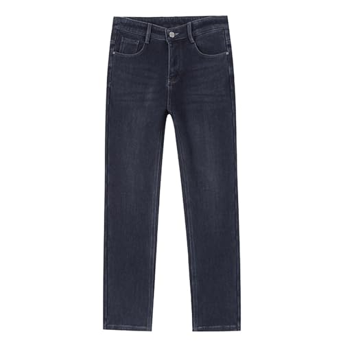 Men's Winter Jeans Fleece Lined Thickened Demin Pants Loose Straight Fit Comfort Stretch Casual Thermal Warm Trousers3