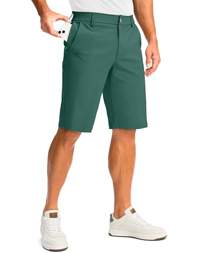 G Gradual Men's Golf Shorts with 5 Pockets 11' Inseam Stretch Quick Dry Casual Work Dress Shorts for Men(Spruce Green,34)