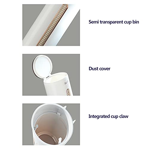 SIANSON Wall Mount Paper Cup Holder Disposable Cup Dispenser-Storage Stick it no Need to Punch, Artifact Suitable for Family Hospital Office Dining Room Bathroom Hall Public Area 001 White