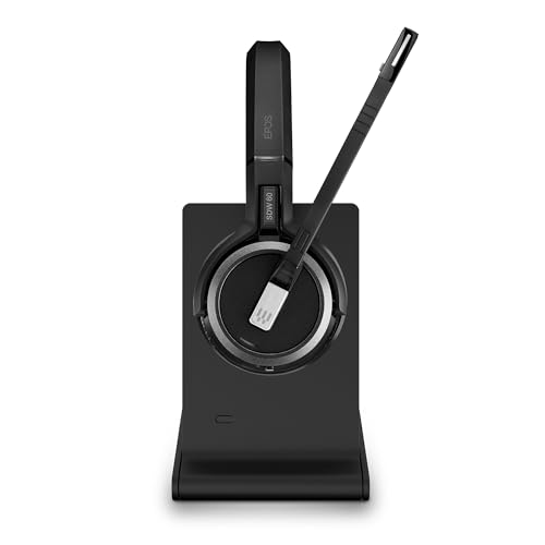 EPOS Impact 5000 Go MS Stereo – Auriculares inalámbricos DECT estéreo con micrófono con cancelación de Ruido, certificados Microsoft Teams y dongle USB-A