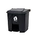 XGGYO Step-on kosz na śmieci, kuchnia na zewnątrz kwadrat z pokrywką materiał PP 30/50/80 l wysoka pojemność kosz na recykling wytrzymały / czarny / 30 l