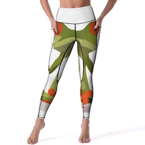 Legging grenouille de dessin animé femme pantalon de sport yoga fitness gym S