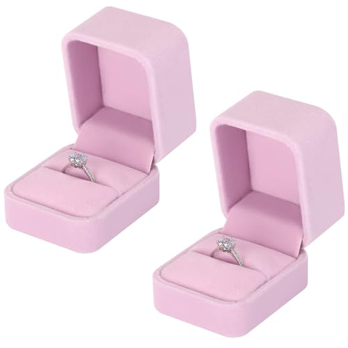 KUKUVR 2 Pieces Small jewelry Wedding Ring Gift Box for Proposal