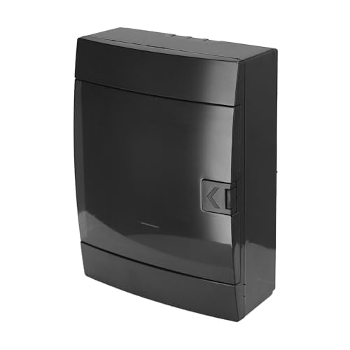 Quadro Elettrico da Parete 2 File per 16 Moduli 110x215x290,5 mm IP40 – Nero Scatola di Distribuzione in ABS – Centralino per Impianti Elettrici da Interno – Horoz Electric