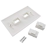 CAT.6 RJ45 Ethernet Wall Plate, OZXNO 1-Pack RJ45 Female to Female Keystone Jack Wallplate Removable Cat6 Inline Coupler Faceplate Compatible with Cat7/6/6e/5/5e Devices (2 Port) - Image 3