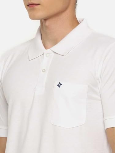 Image of Dollar Men's Pack of 1 Solid Cotton Blend Polo Neck T-Shirt