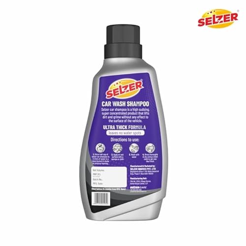 Image of Selzer Car Wash Shampoo (500ml) With PH Balanced Formula, Highly Effective on Dust and Grime, Removes Tough Dirt And Safe on Paint - Pack of 1
