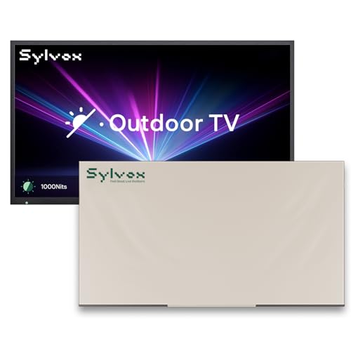 SYLVOX New 65” Outdoor Smart TV with Cover, Superior Waterproof Performance, Matte Finish for Enhanced Anti-Glare Effect, Full Metal, with Dolby Atmos, 1000nits, Partial Sun Deck Pro 2.0+ Se