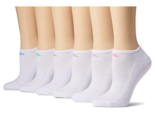adidas Women's Athletic Cushioned 6-Pack No Show, Socks - No Show Socks for Secure Fit, Cushioned Comfort, Low Profile