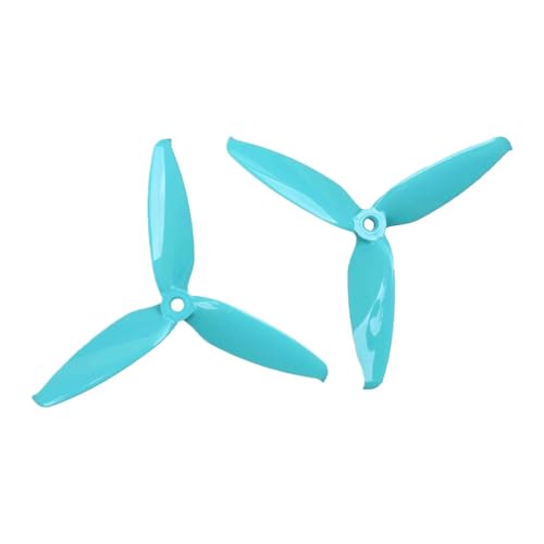 2ペア5色5552 5。 5x5。 2 FPVドローンプロペラセット3 PCプロップ2407モーターと互換性のある設計を介したシャフト付きCW CCW(Blue 2pair)