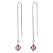Handmade 925 Sterling Silver Threader Drop Earrings with Bicone Austrian Crystals - Clear