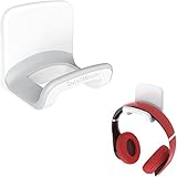 TotalMount Soporte para auriculares: el colgador no daña tu pared con tornillos o adhesivo permanente (blanco de grado de estudio, un paquete)