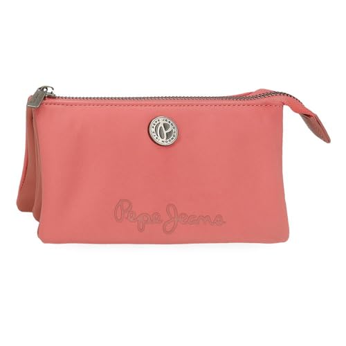 Pepe Jeans Corin Monedero Tres Compartimentos Rosa 17,5x9,5x2 cms Poliéster y PU by Joumma Bags