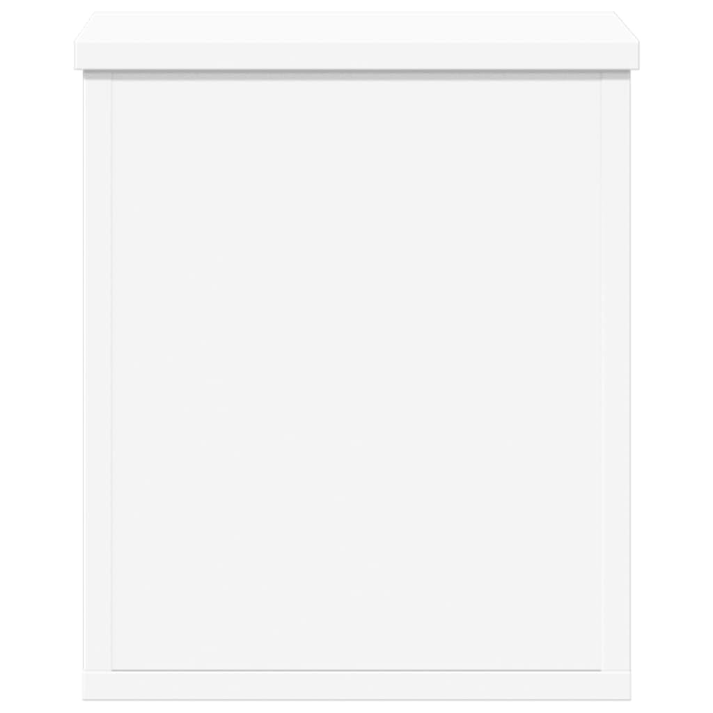 Homgoday Mobili Contenitore Portaoggetti Bianco 30x35x35 cm in Truciolato, Cassapanche e Bauli per Esterni, Contenitore da Giardino, Porta Attrezzi da Giardino, Pouf da Esterno