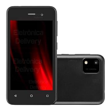 Smartphone Multilaser E Lite 2 32GB 3G Wi-Fi Tela de 4 polegadas. Processador Quad Core de 1 GB de RAM Android 10 (edição Go) de chip duplo - Preto - P9146