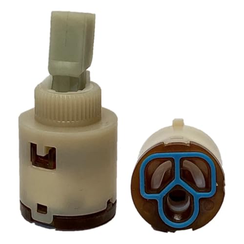 Schläfer 480020 | Cartuccia per Ricambio Miscelatore 25mm in Ceramica Bassa con 2 Piedini, Leva in Plastica per Rubinetti Monocomando Cucina, Bagno, Doccia, Bidet Compatibile Paini, Paffoni, Fantini