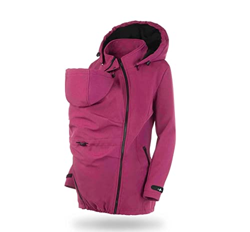 FUN2BEMUM Enigma 5in1 BACK/FRONT Softshell Jacke,Tragejacke , Babytragejacke,Schwangerschaftsjacke Pflaume Melange (XL) Cover